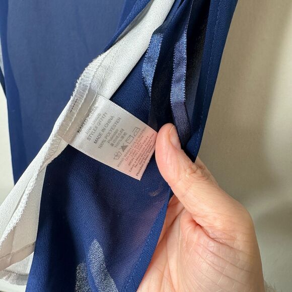 Naked Zebra Flowy Sheer Blue Sleeveless Overtop With White Cami Underneath S - Picture 7 of 11